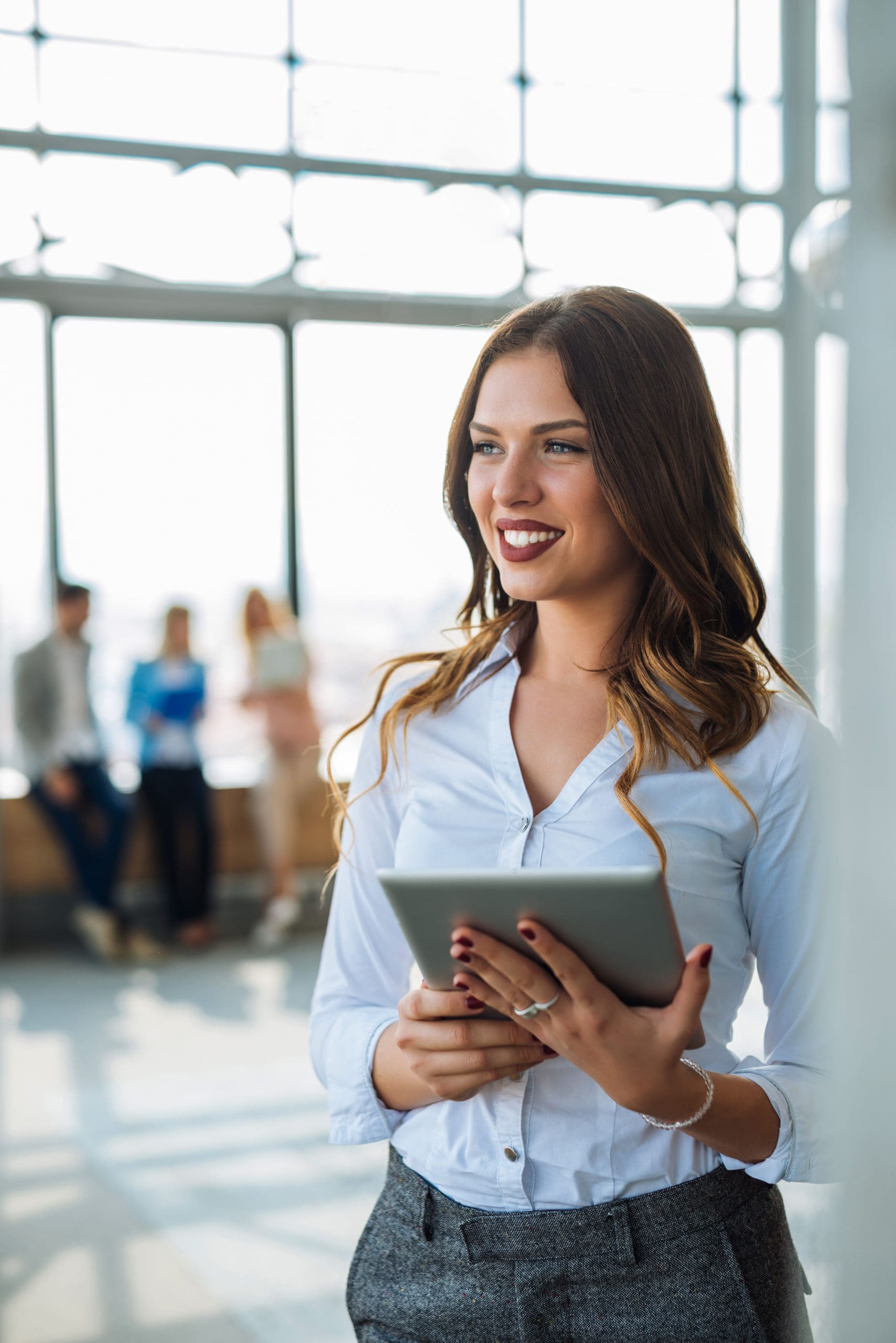 Portrait of a young businesswoman waiting for her interview in the company.