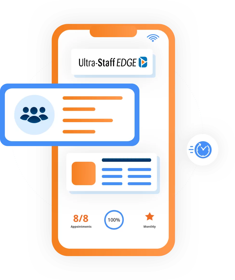 Custom illustration displaying a stylized mobile interface